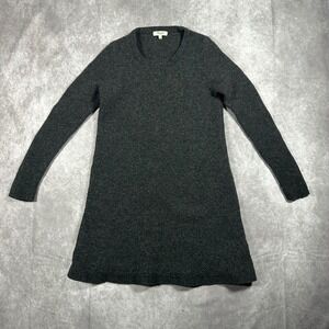 Madewell Womens L Gray Long Sleeve Crewneck Oversized Tunic Knit Sweater Cozy